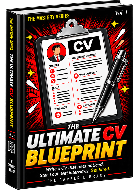 Cover of The Ultimate CV Blueprint, an ATS-friendly CV writing guide ebook